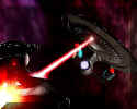 Ambassador Class vessel firing on Klingon Battlecruiser